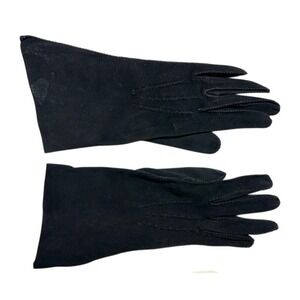 Vintage Black Gloves Mid Length Formal Evening Dress Gloves Decorative Stitch
